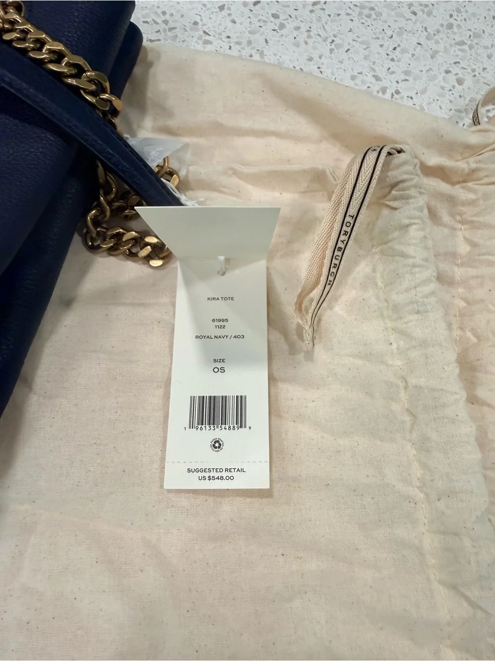 Tory Burch Navy Kira Tote in Royal Navy, NWT